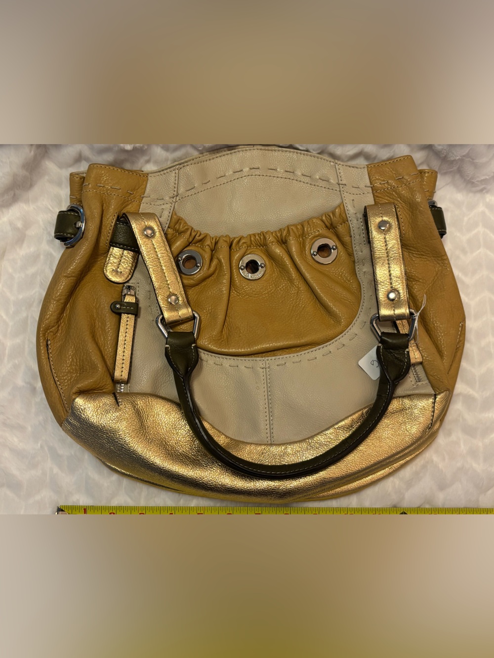 B. Makowsky Leather Bag - Yellow Multi